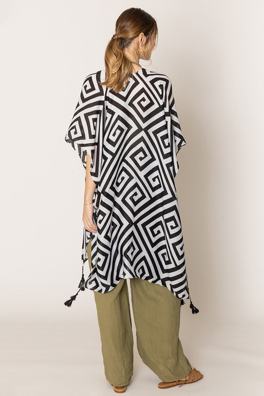 Geometric Print Kimono