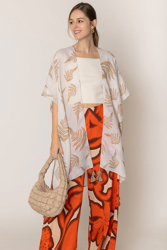 Leaf Print Kimono
