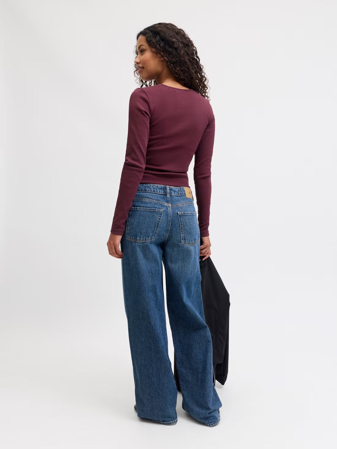 V-neck Cotton Long Sleeve Top