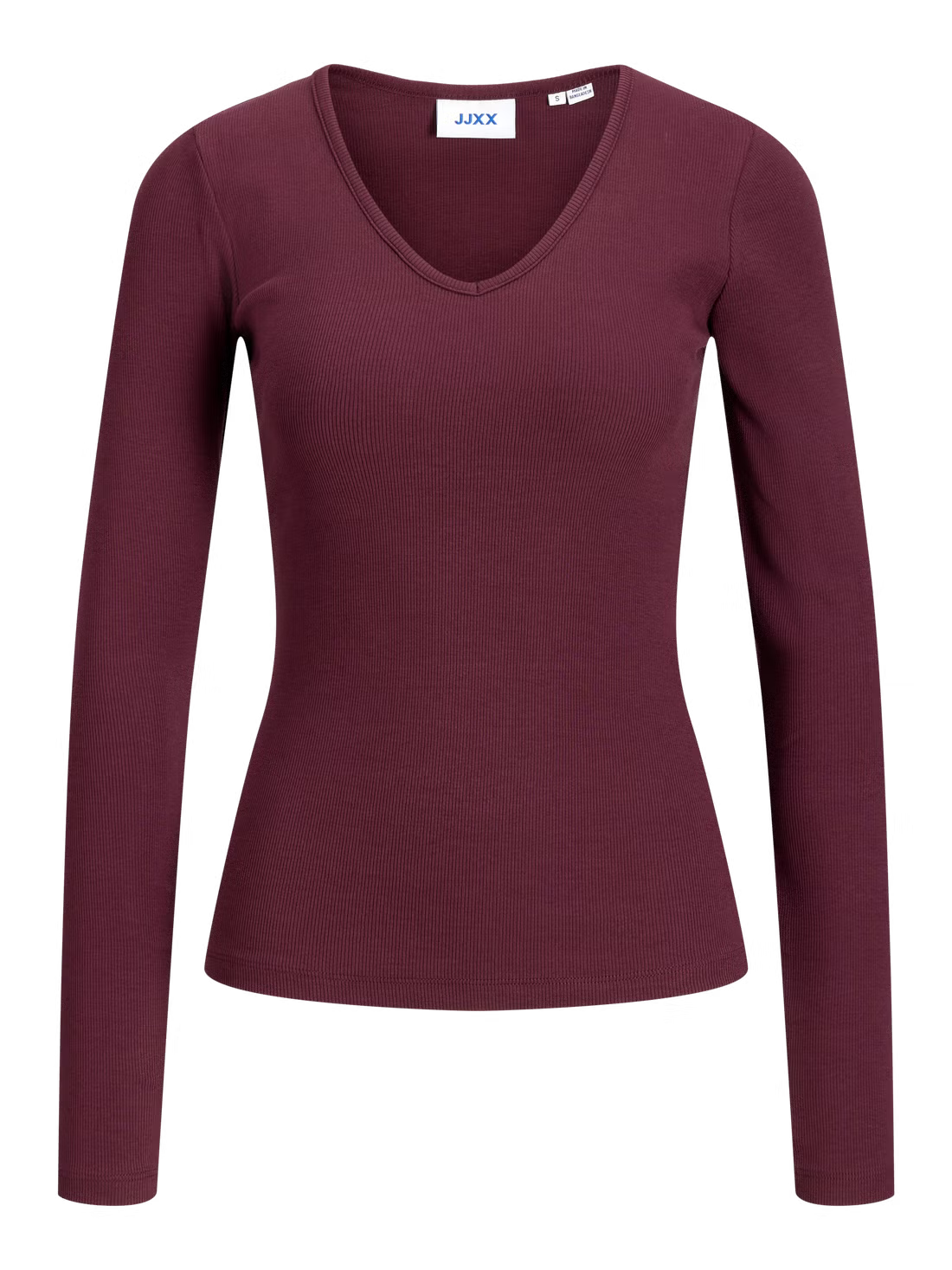 V-neck Cotton Long Sleeve Top