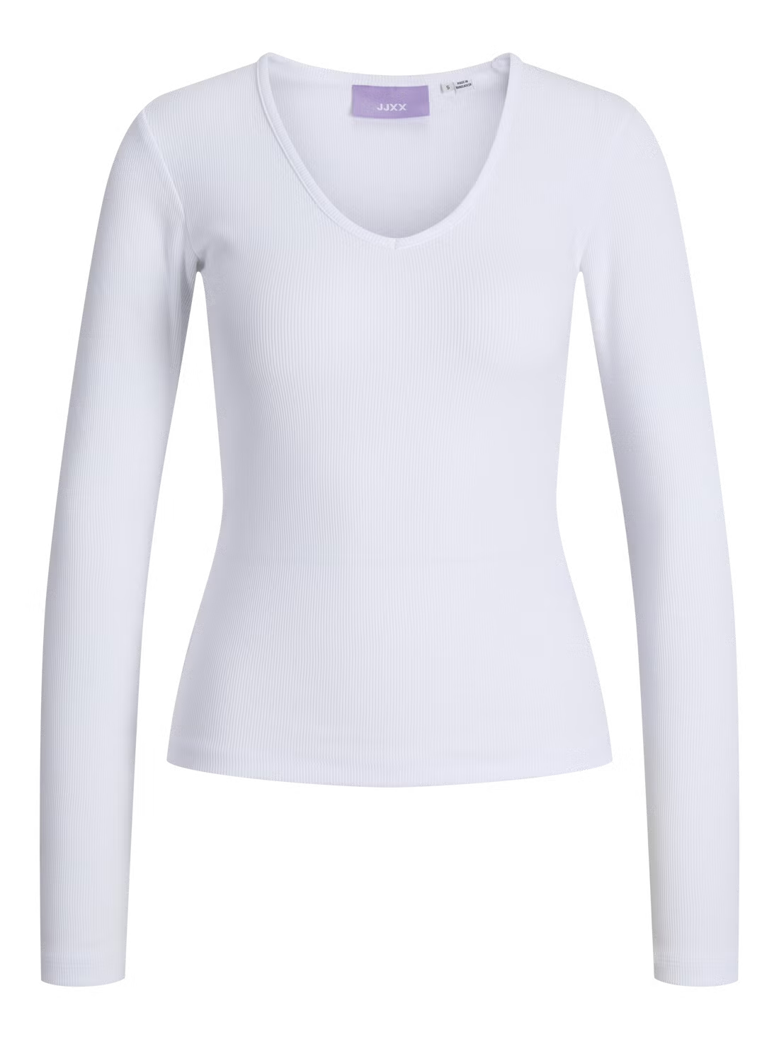 V-neck Cotton Long Sleeve Top