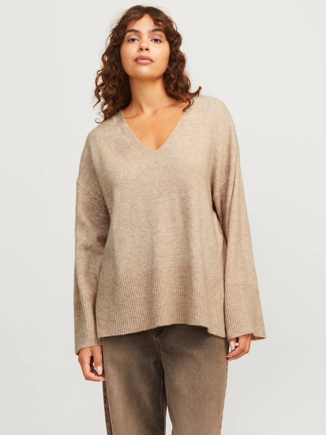 V-neck Loose Wool Pullover