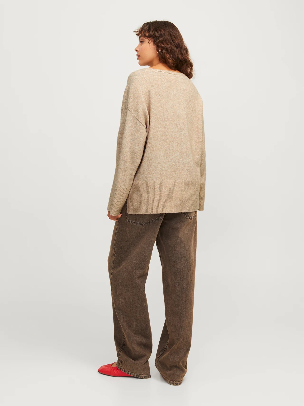 V-neck Loose Wool Pullover