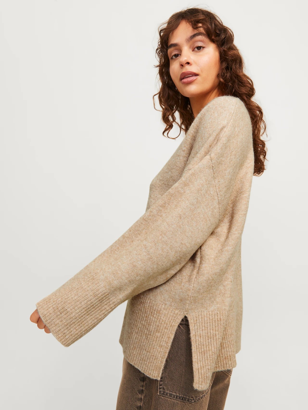 V-neck Loose Wool Pullover