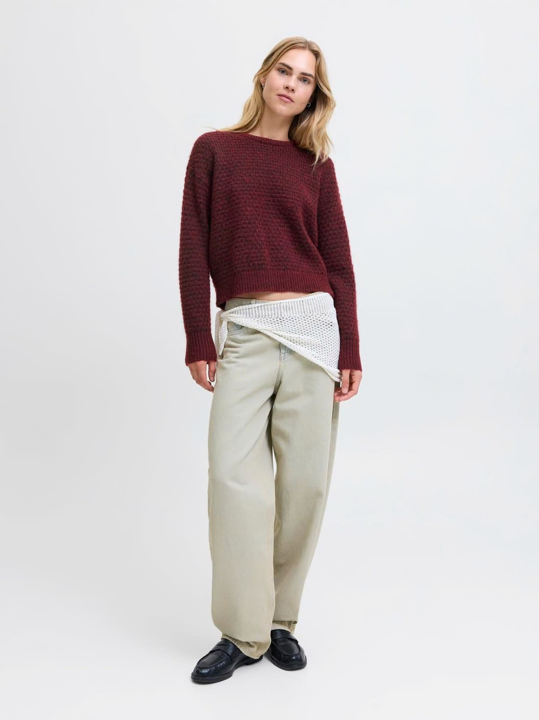 Crew Neck Long Sleeve Knitted Pullover
