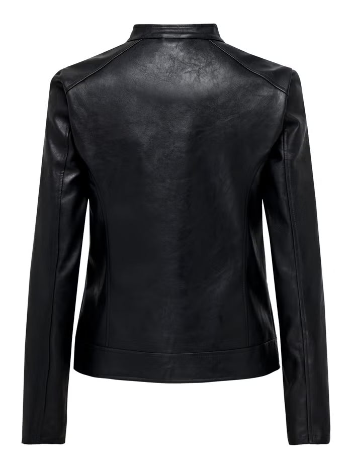 Fitted Faux Leather Jacket