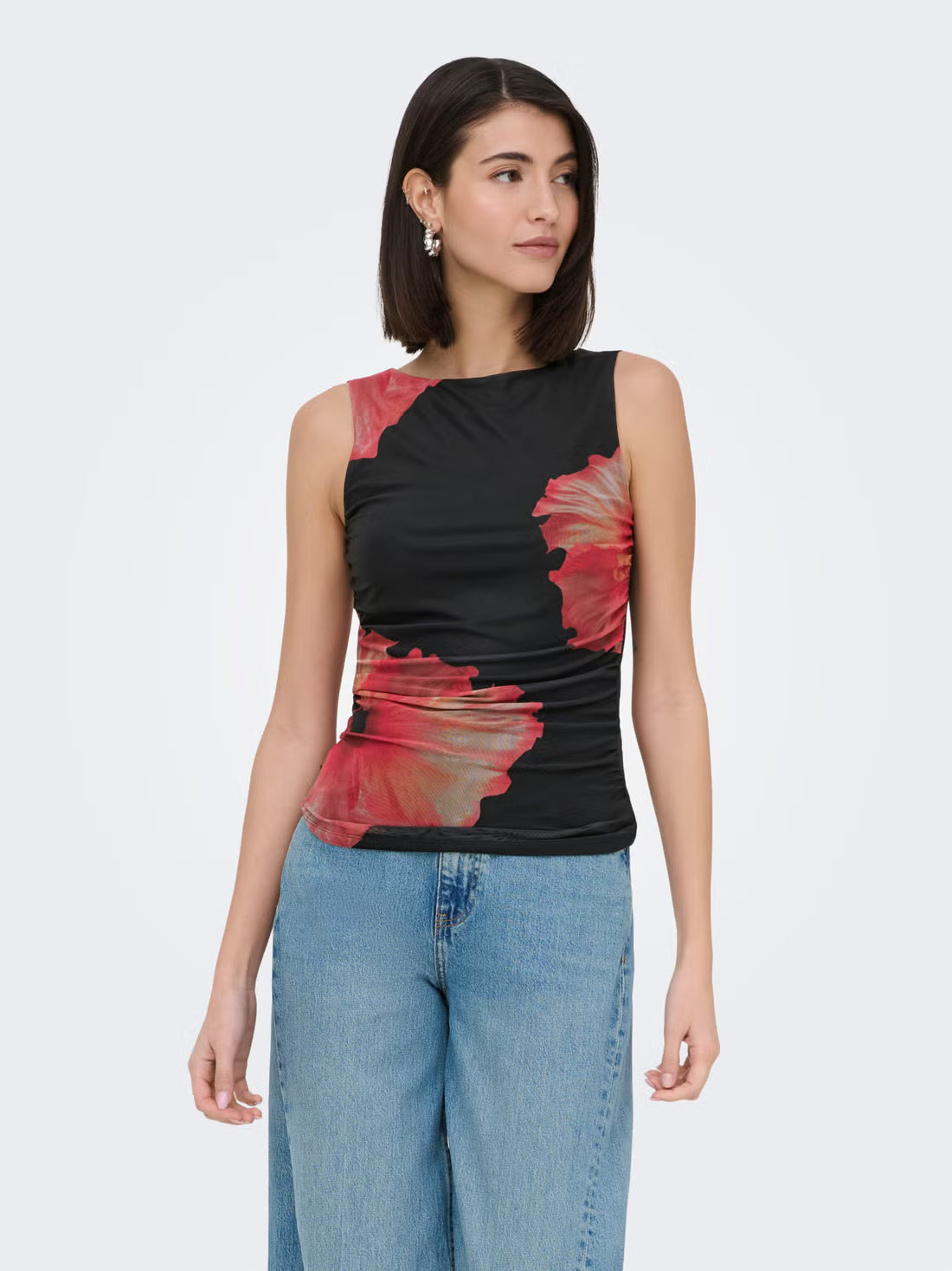 Floral Mesh Top