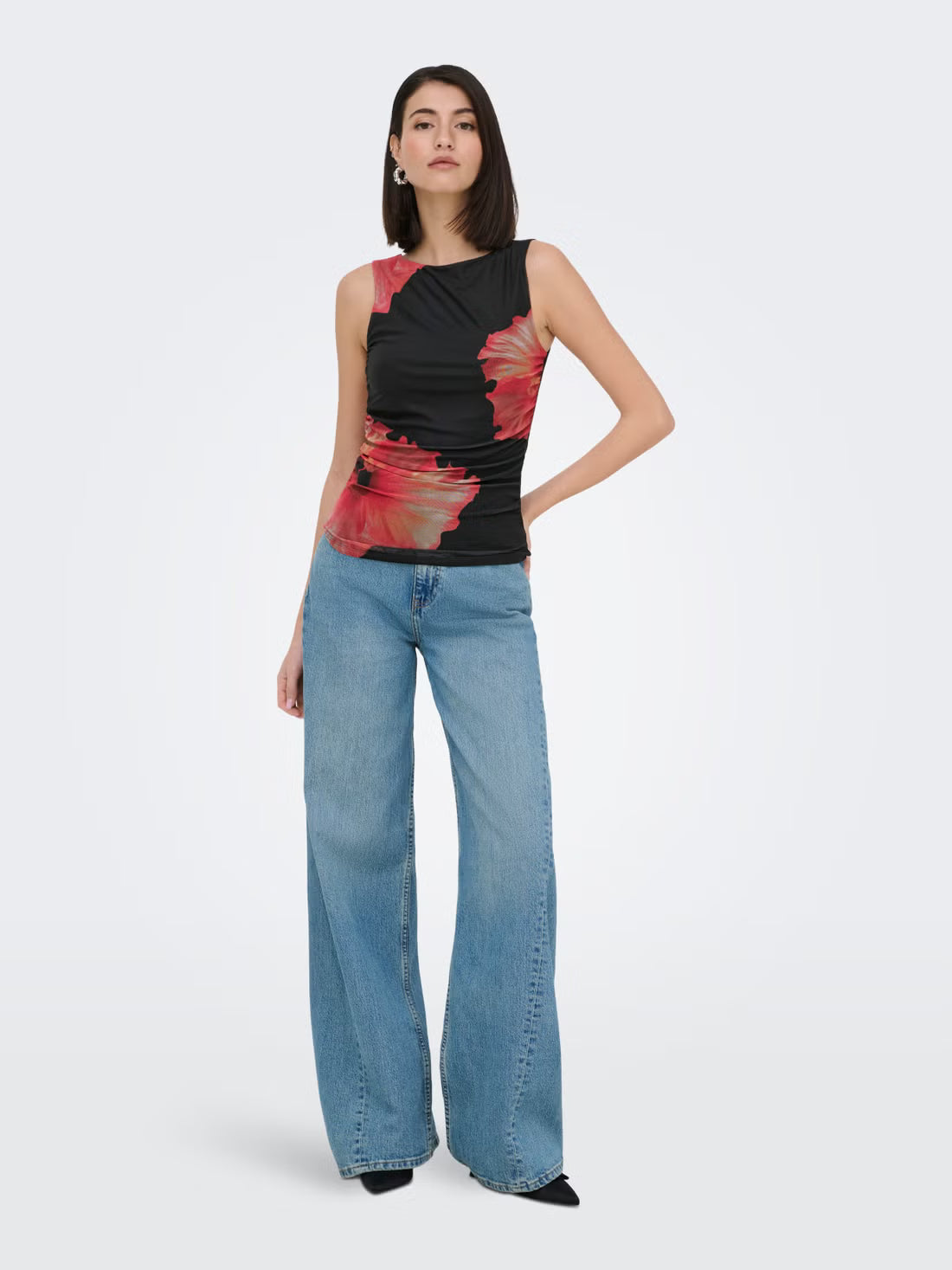 Floral Mesh Top