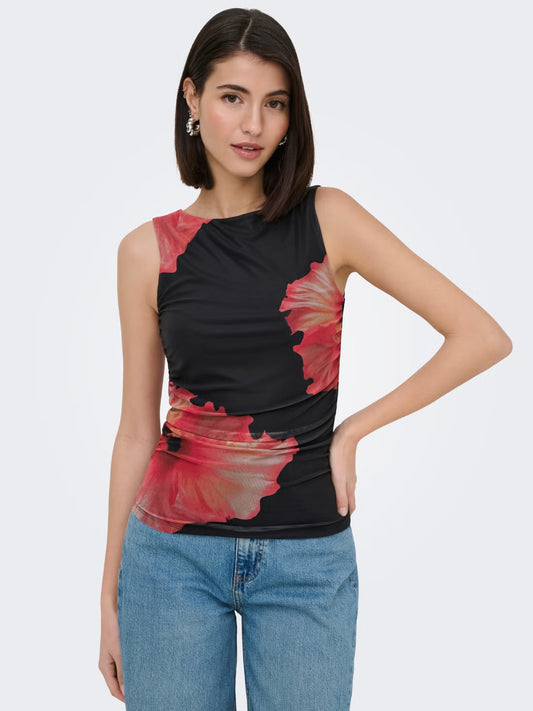 Floral Mesh Top