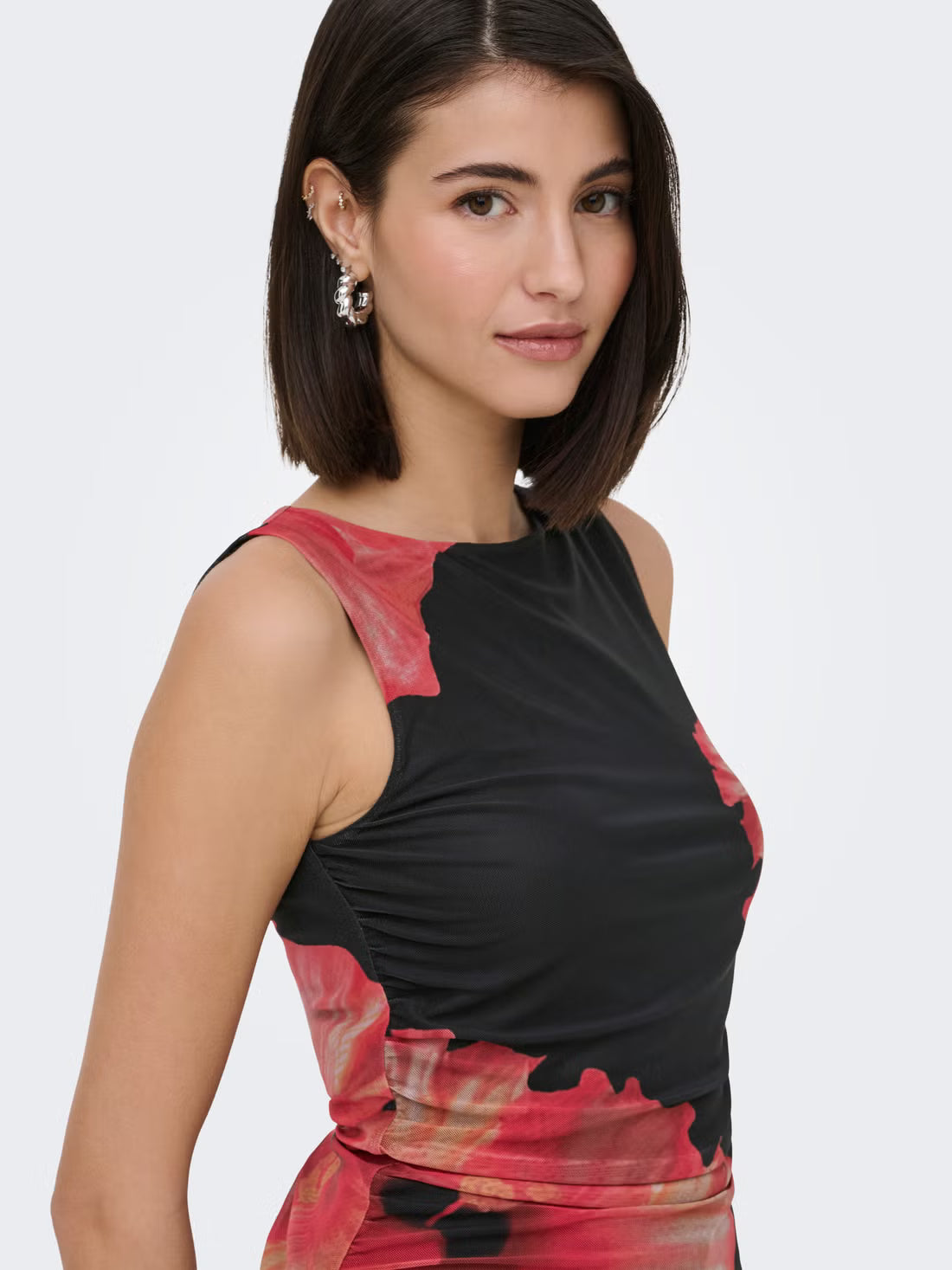 Floral Mesh Top
