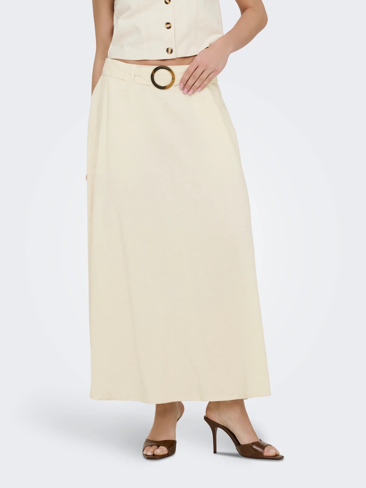 Belted Linen Skirt