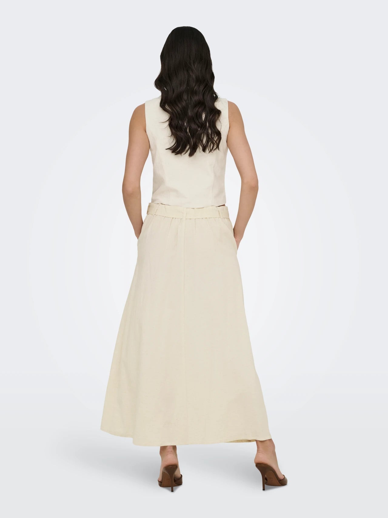 Belted Linen Skirt