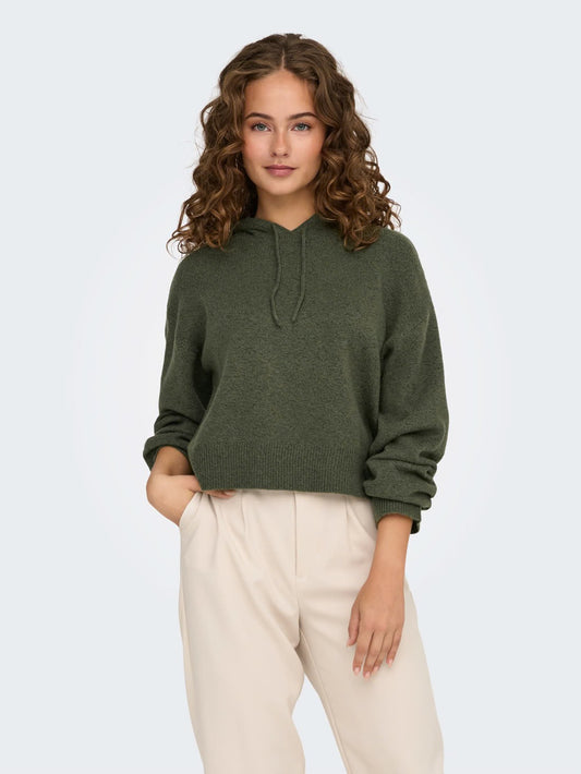 Knitted Pullover with Hoodie