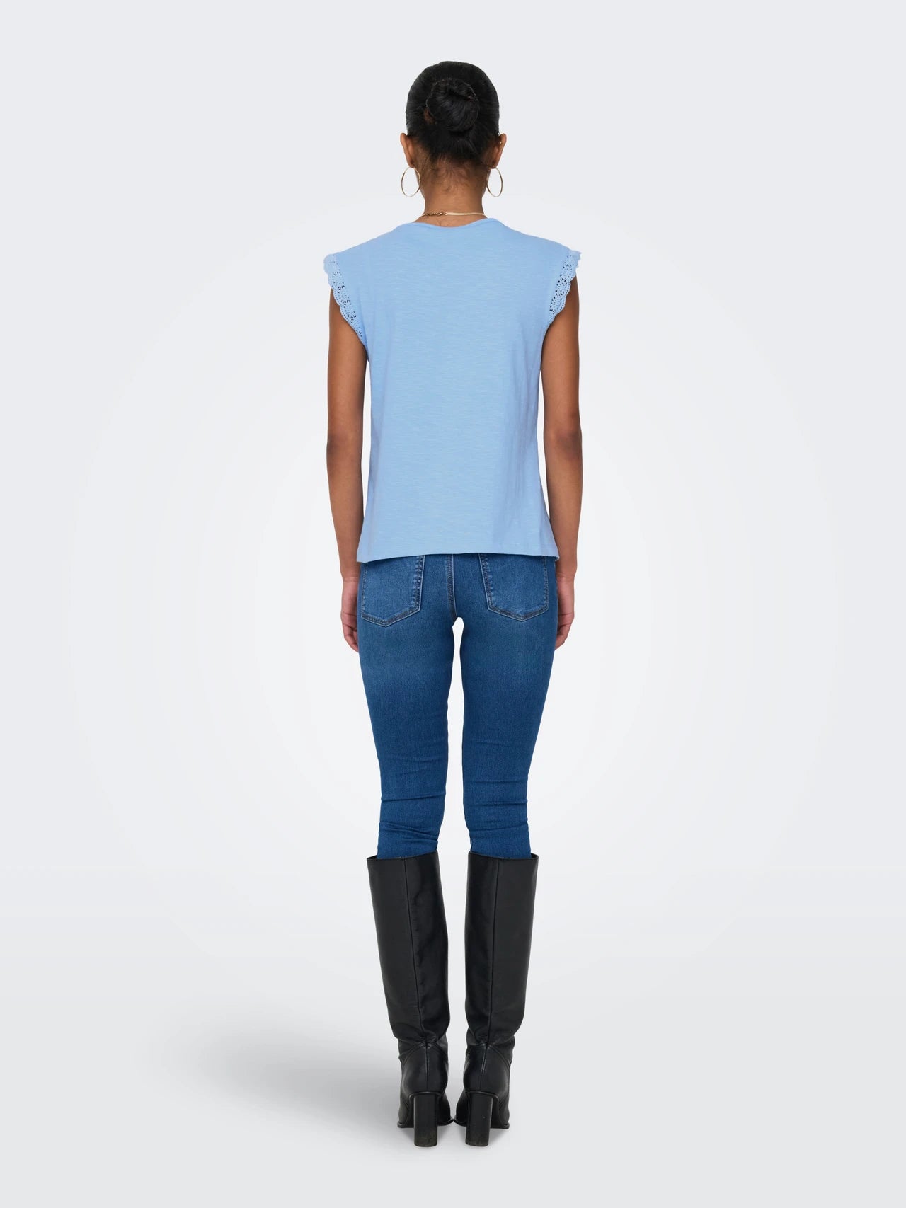Lace Sleeve Detail 100% Organic Cotton Tee