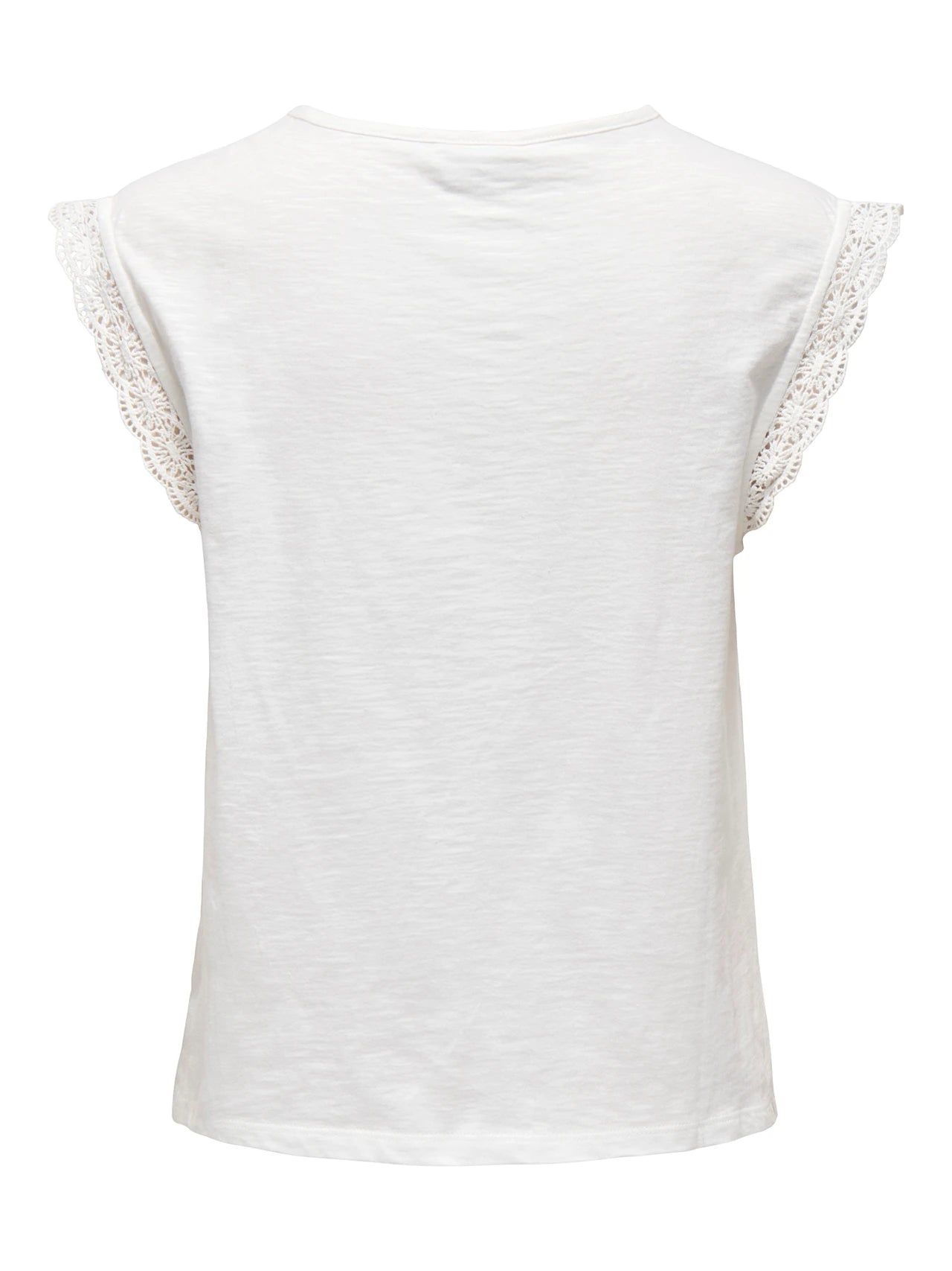 Lace Sleeve Detail 100% Organic Cotton Tee
