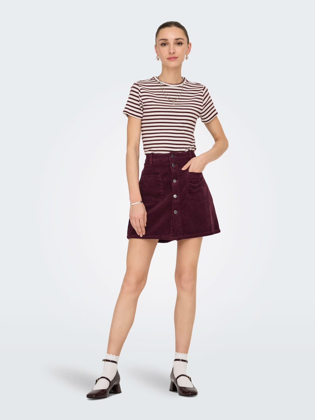 Shiraz Corduroy Short Skirt