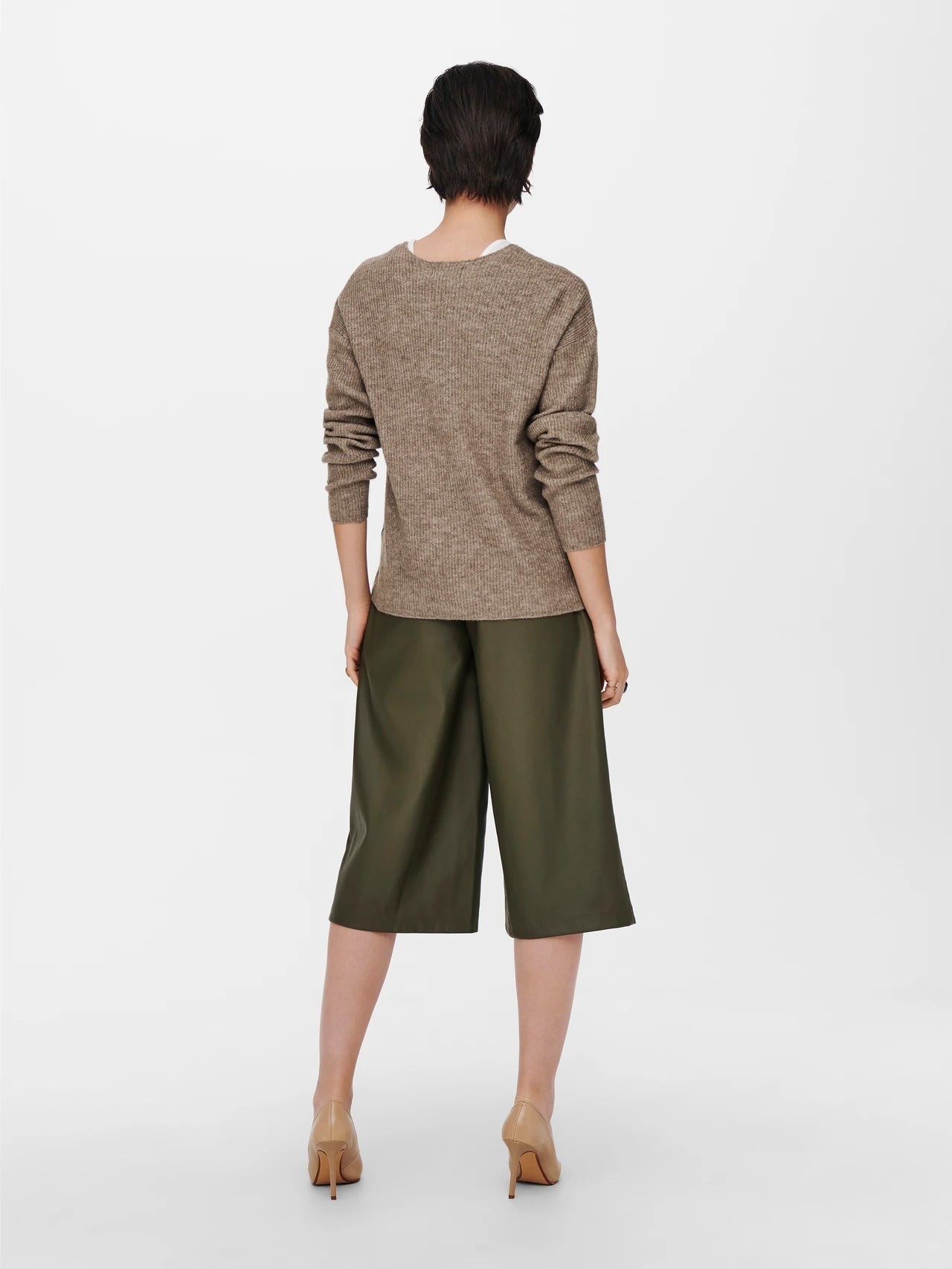 V-neck Dropped Shoulder Sweater
