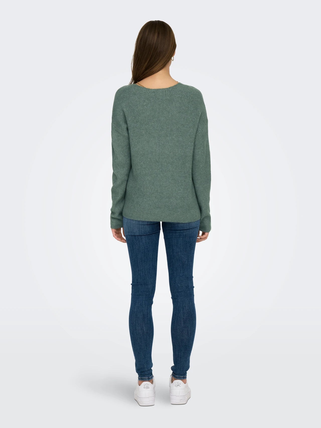 V-neck Dropped Shoulder Sweater