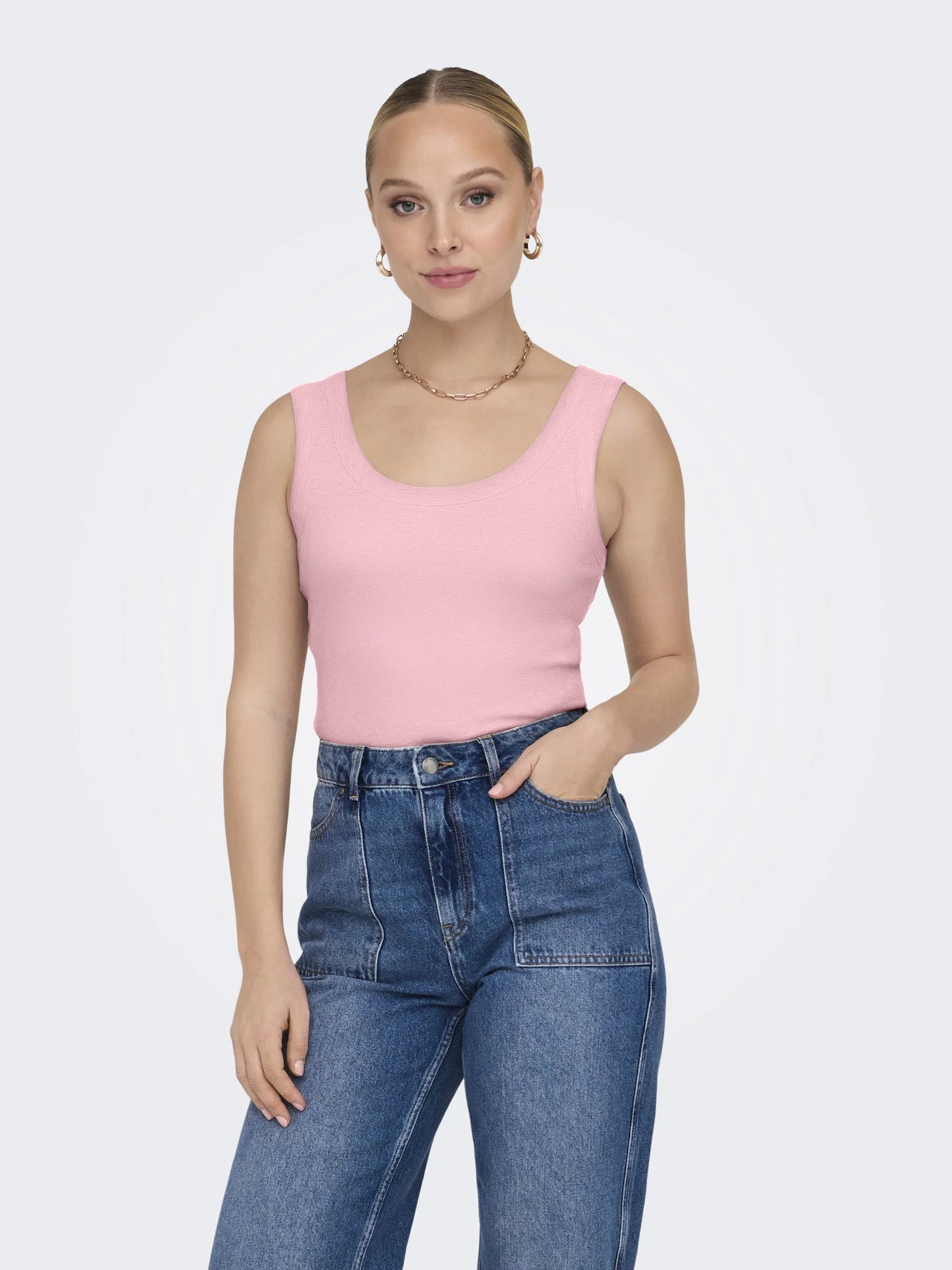 Solid Cropped Cotton Tank