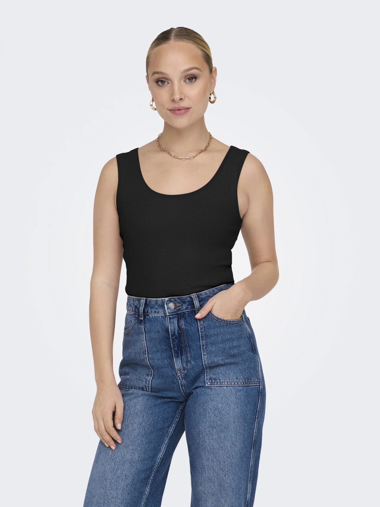 Solid Cropped Cotton Tank