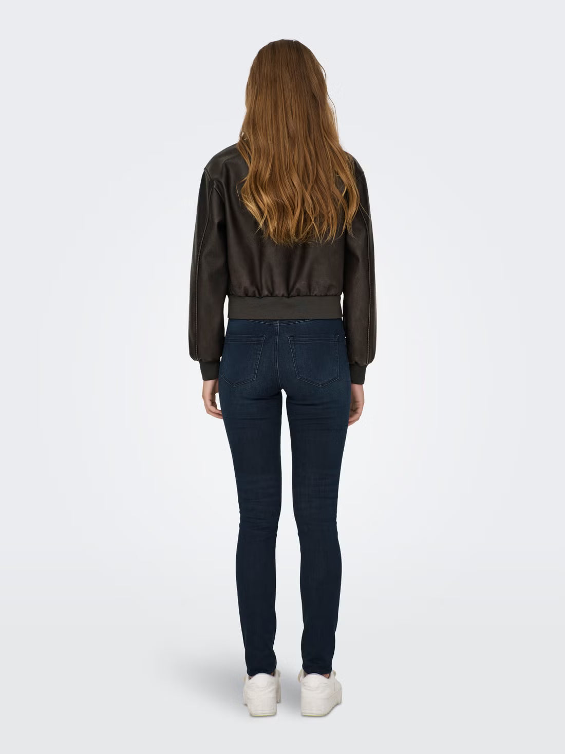 Faux Leather Bomber Jacket