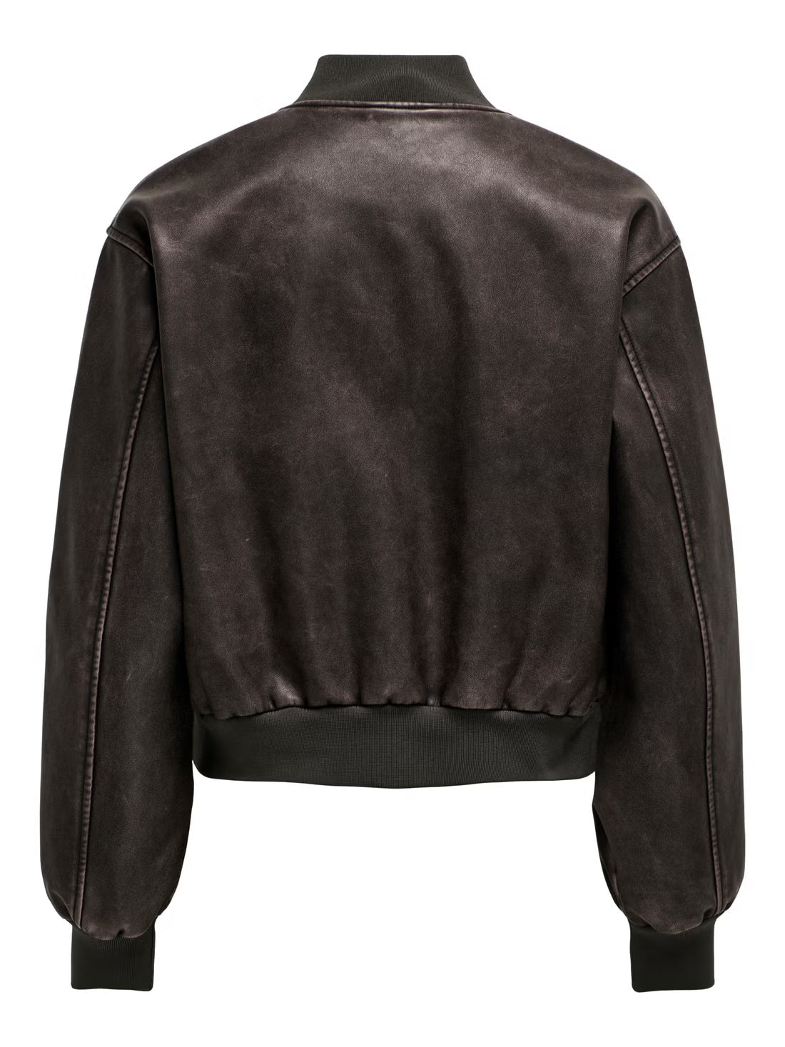 Faux Leather Bomber Jacket