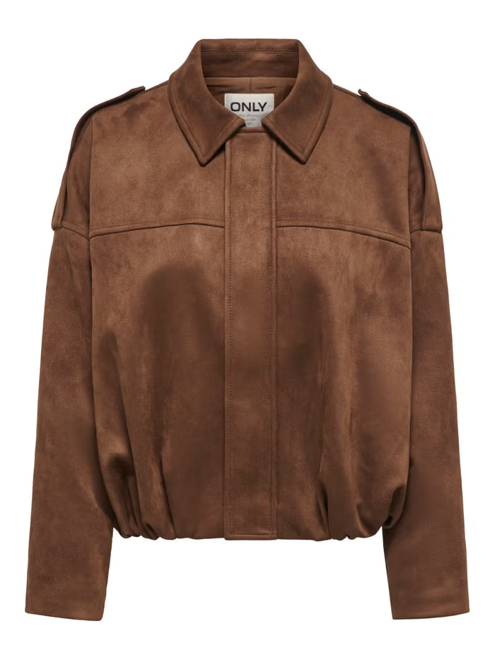 Faux Suede Bomber Jacket