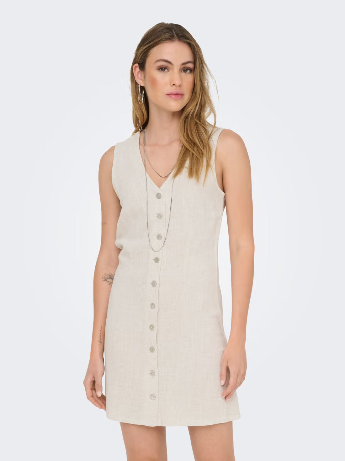 Linen Button Up Dress