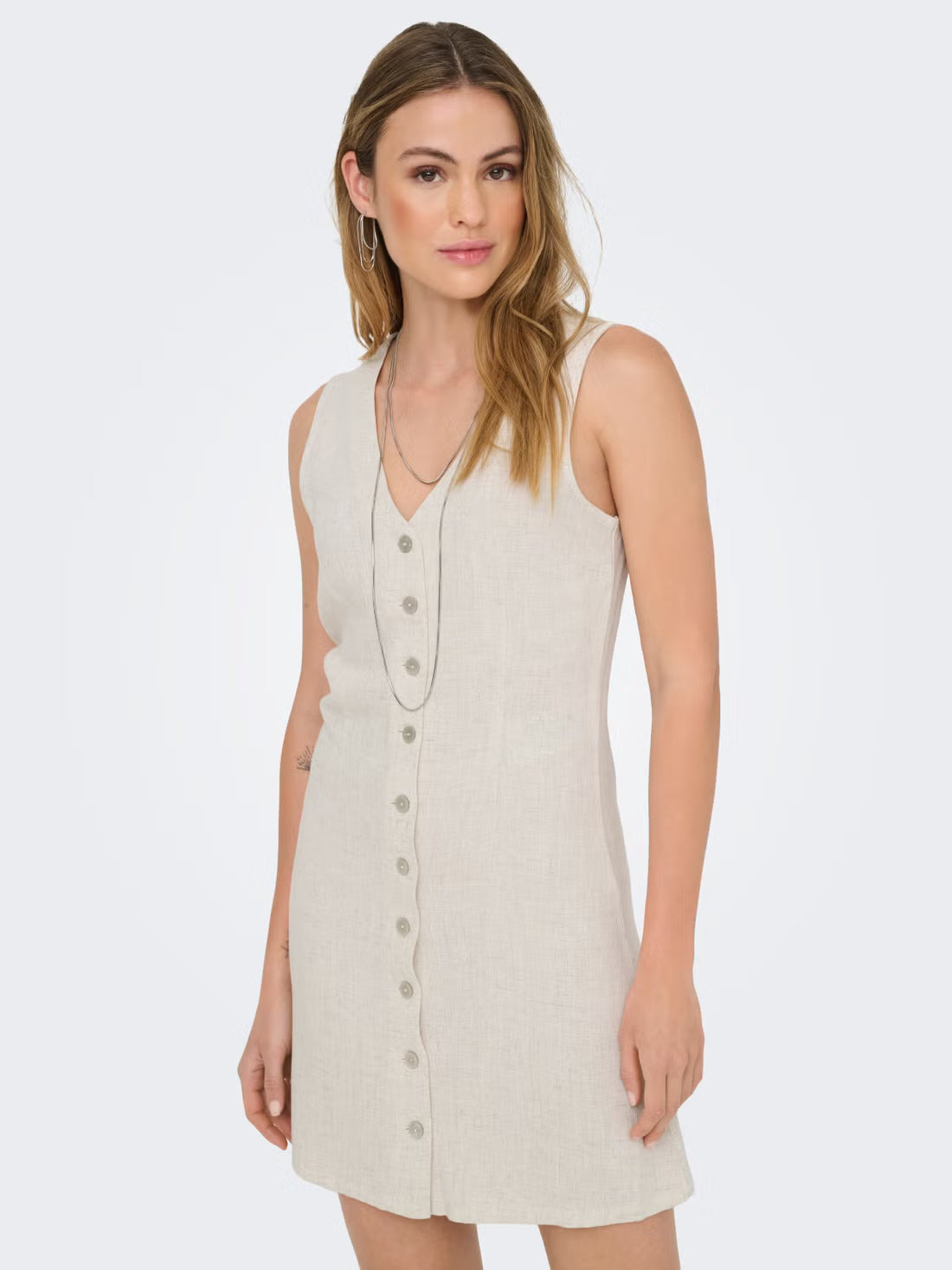 Linen Button Up Dress