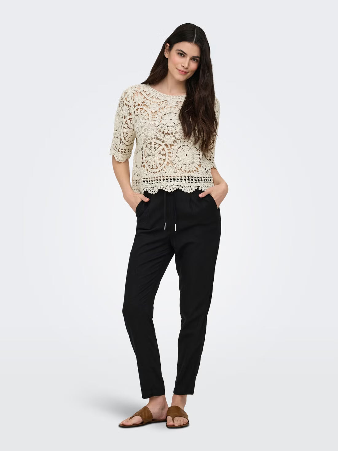 Cotton Crochet Pullover