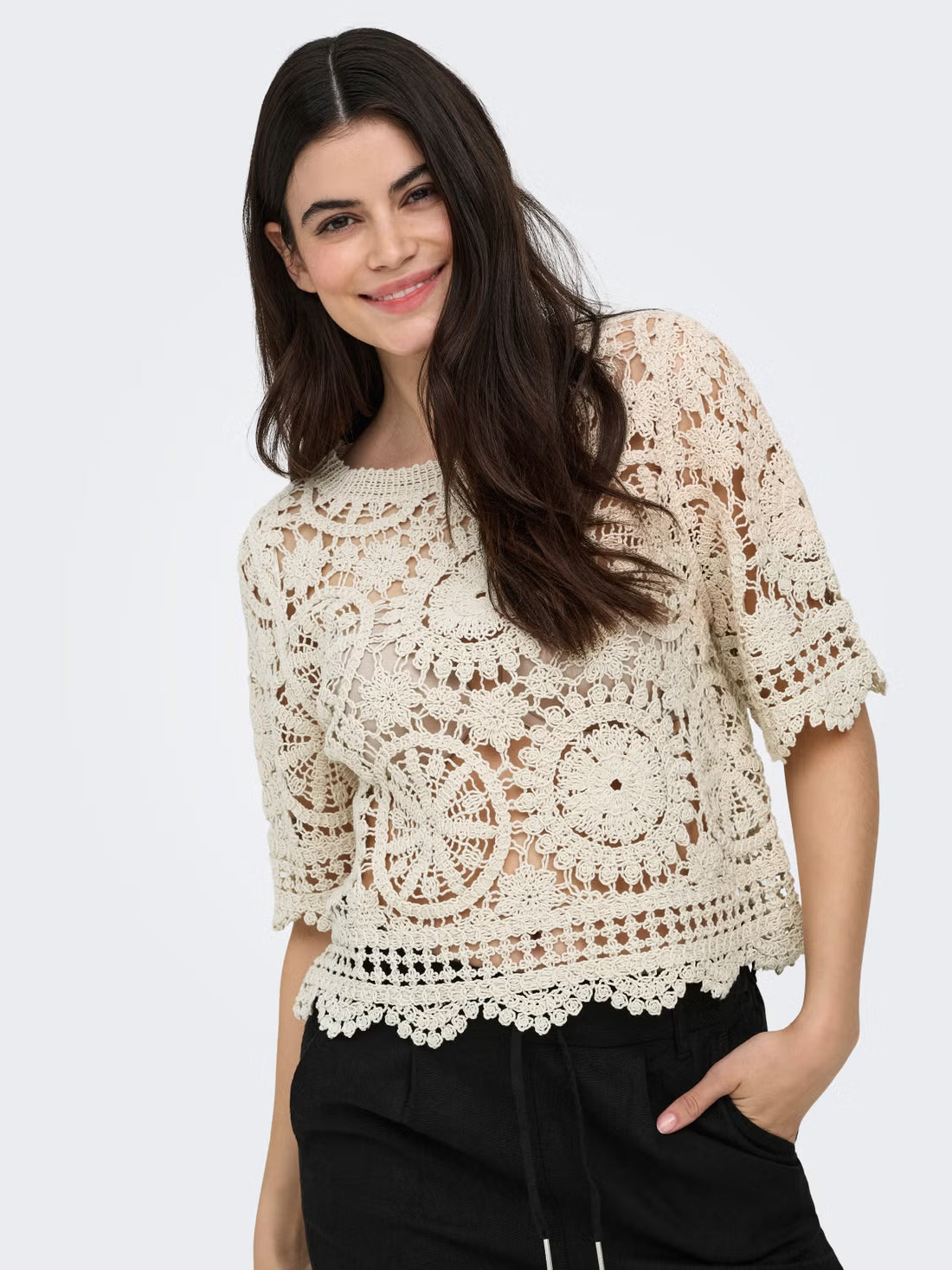 Cotton Crochet Pullover
