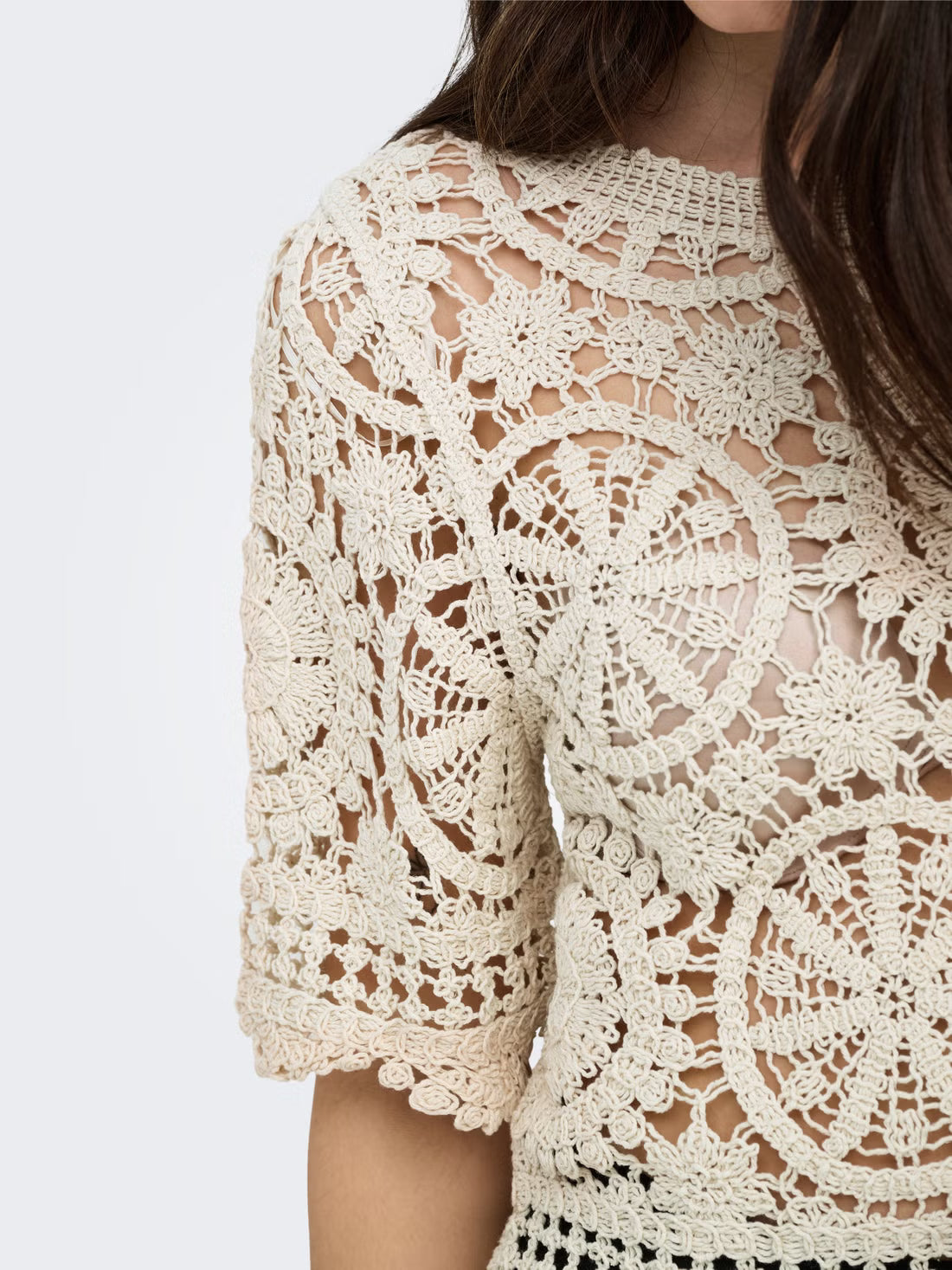 Cotton Crochet Pullover