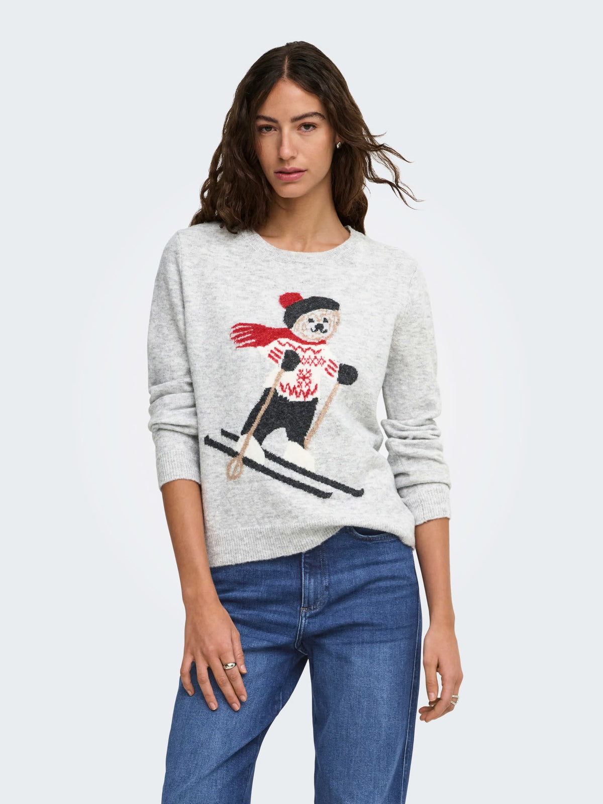 Knit Sweater with Winter Character