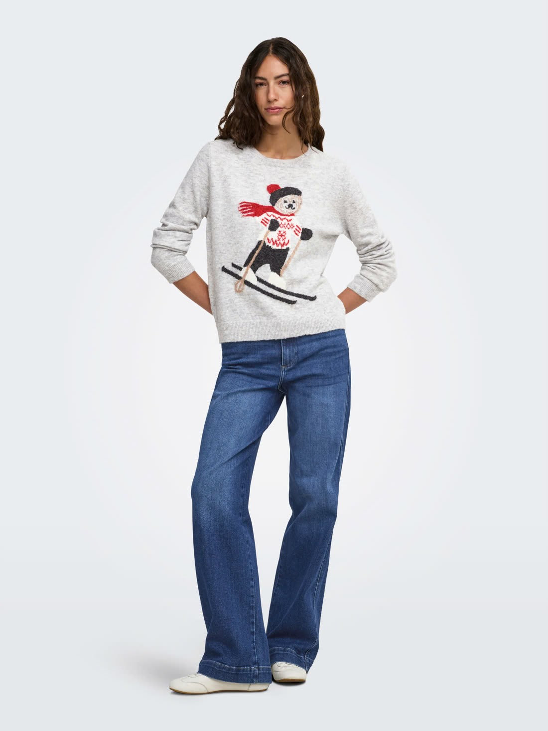 Knit Sweater with Winter Character