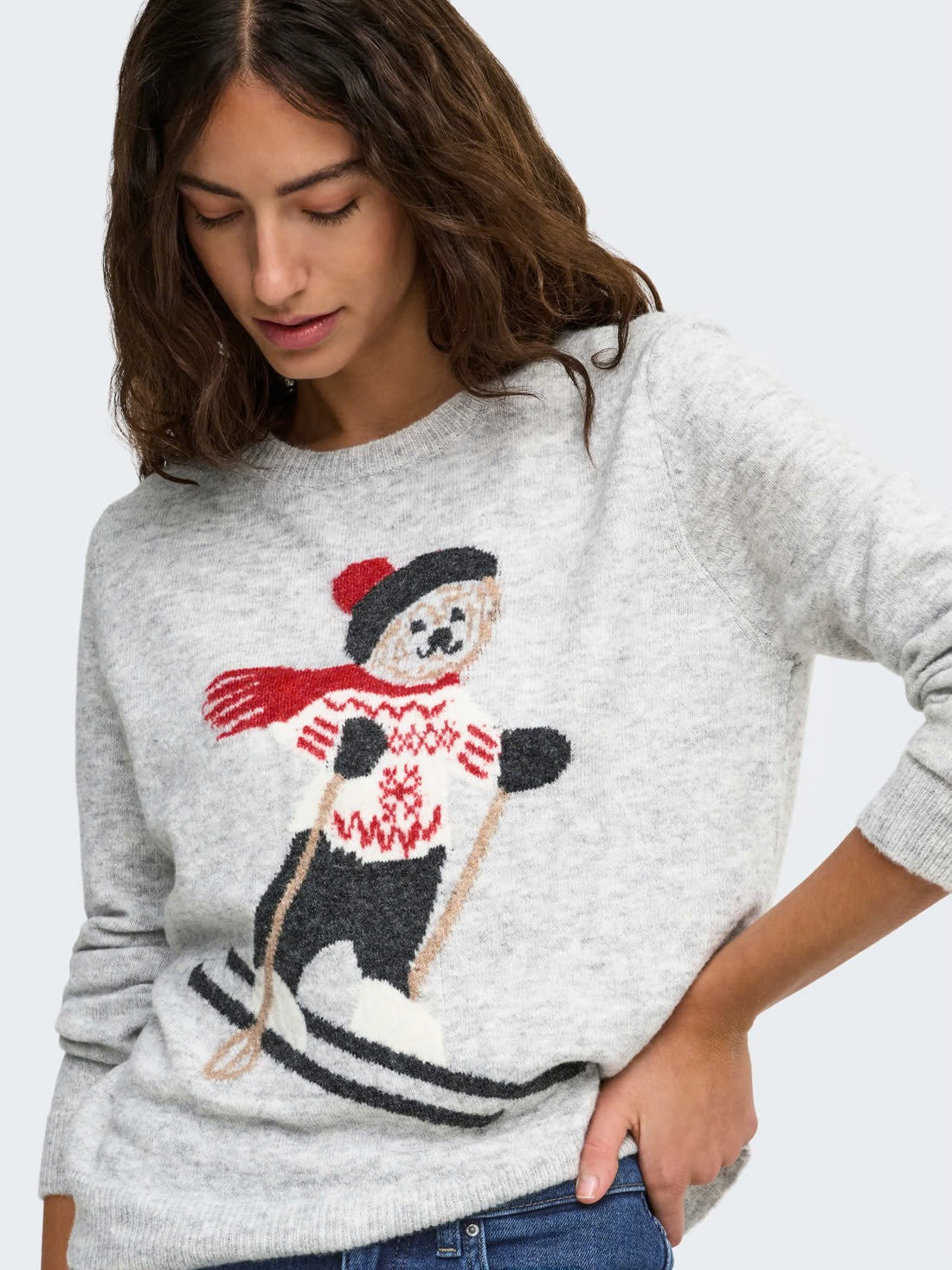 Knit Sweater with Winter Character