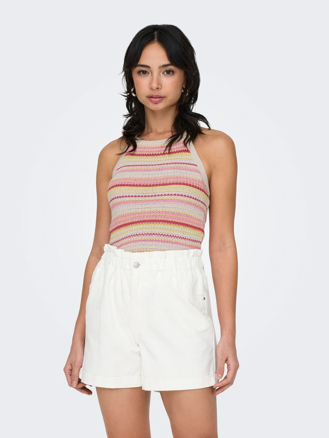 Halter Neck Cotton Knit Top