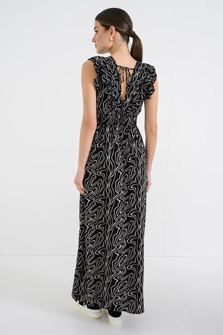 V-Neck Frill Dress