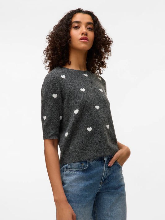 Hearts 2/4 Sleeve Sweater