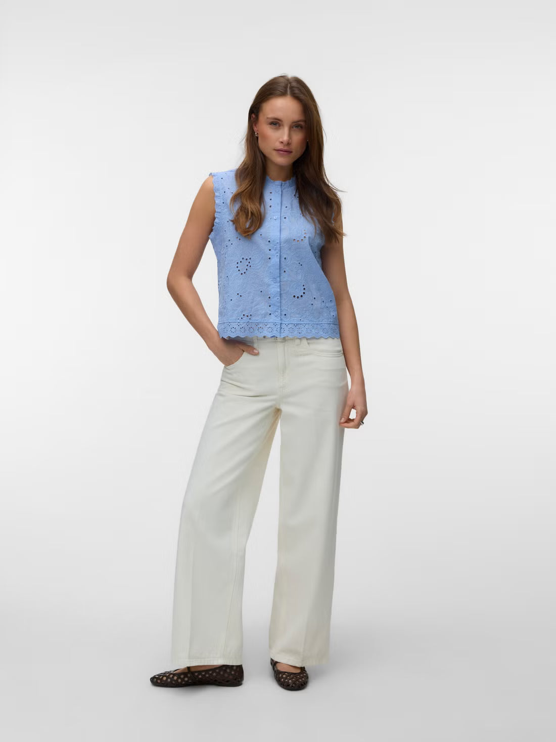 Organic Cotton Eyelet Blouse