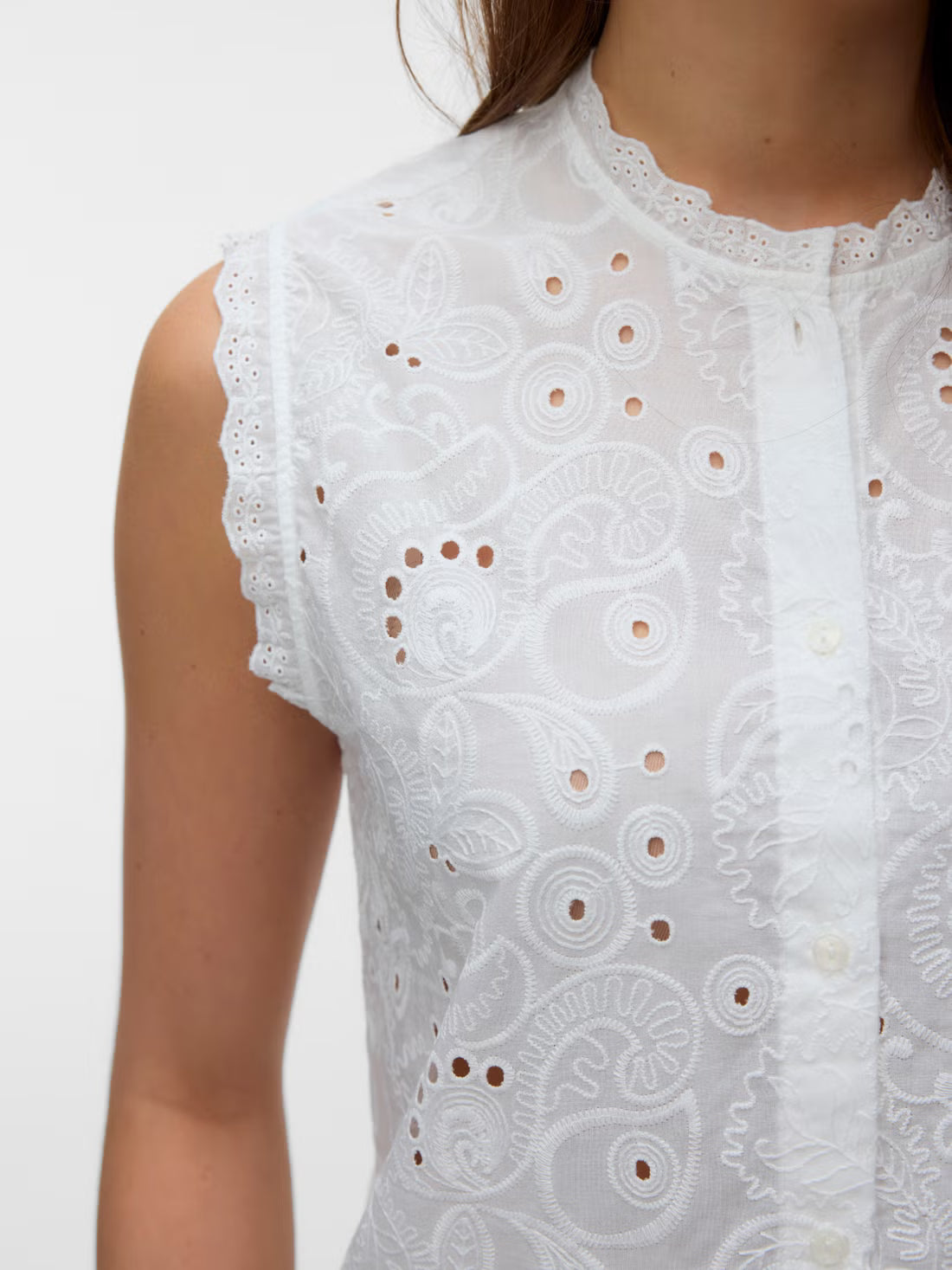 Organic Cotton Eyelet Blouse