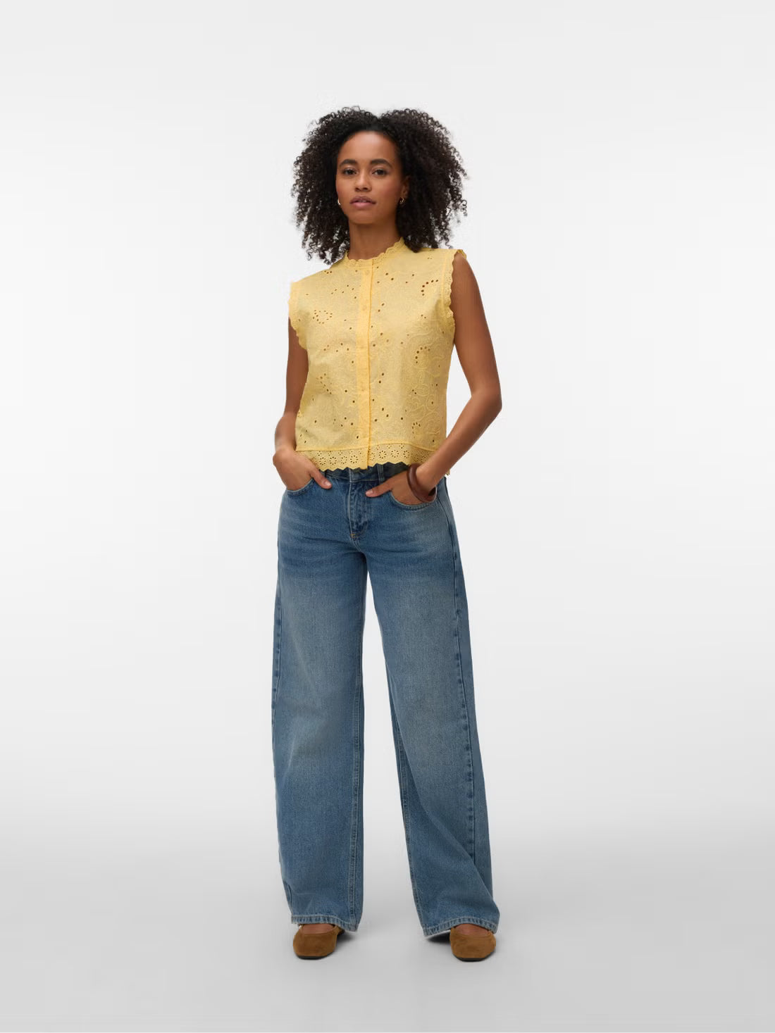 Organic Cotton Eyelet Blouse