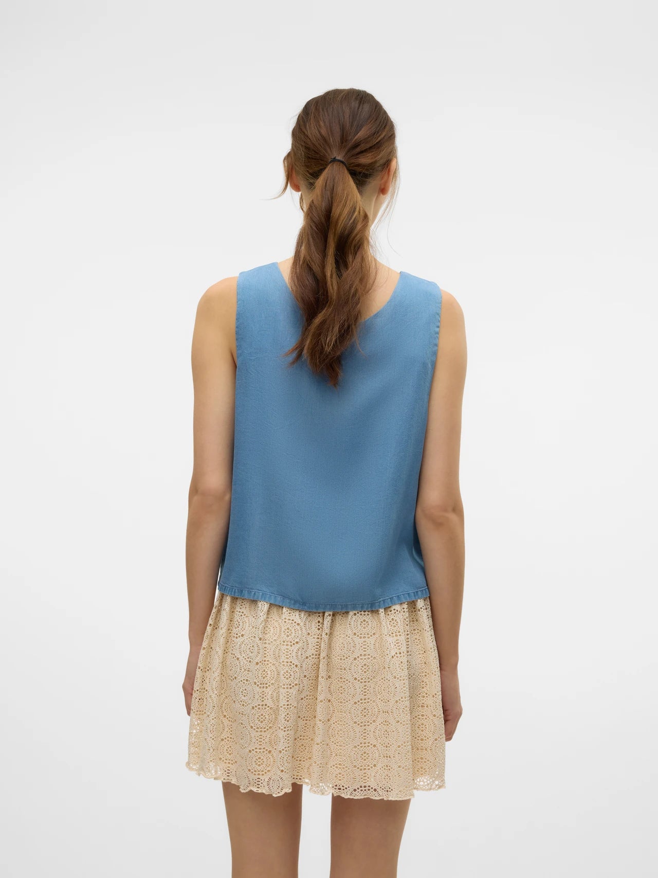 Denim Tie Front Top