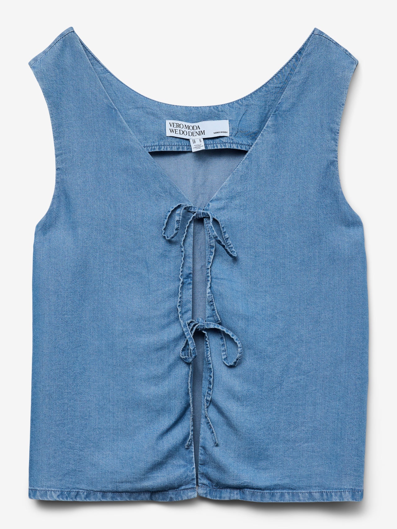 Denim Tie Front Top