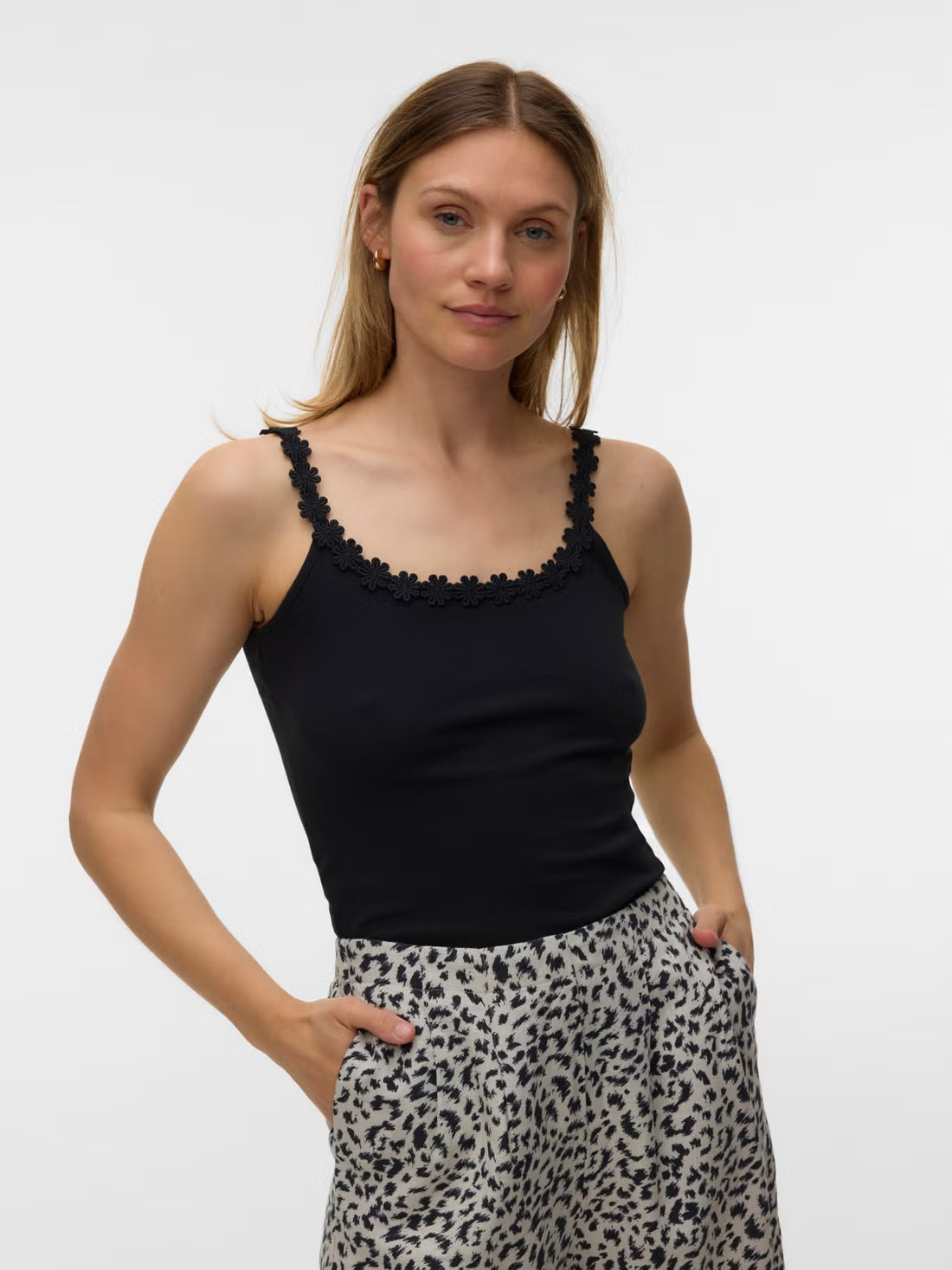Organic Cotton Floral Trim Camisole