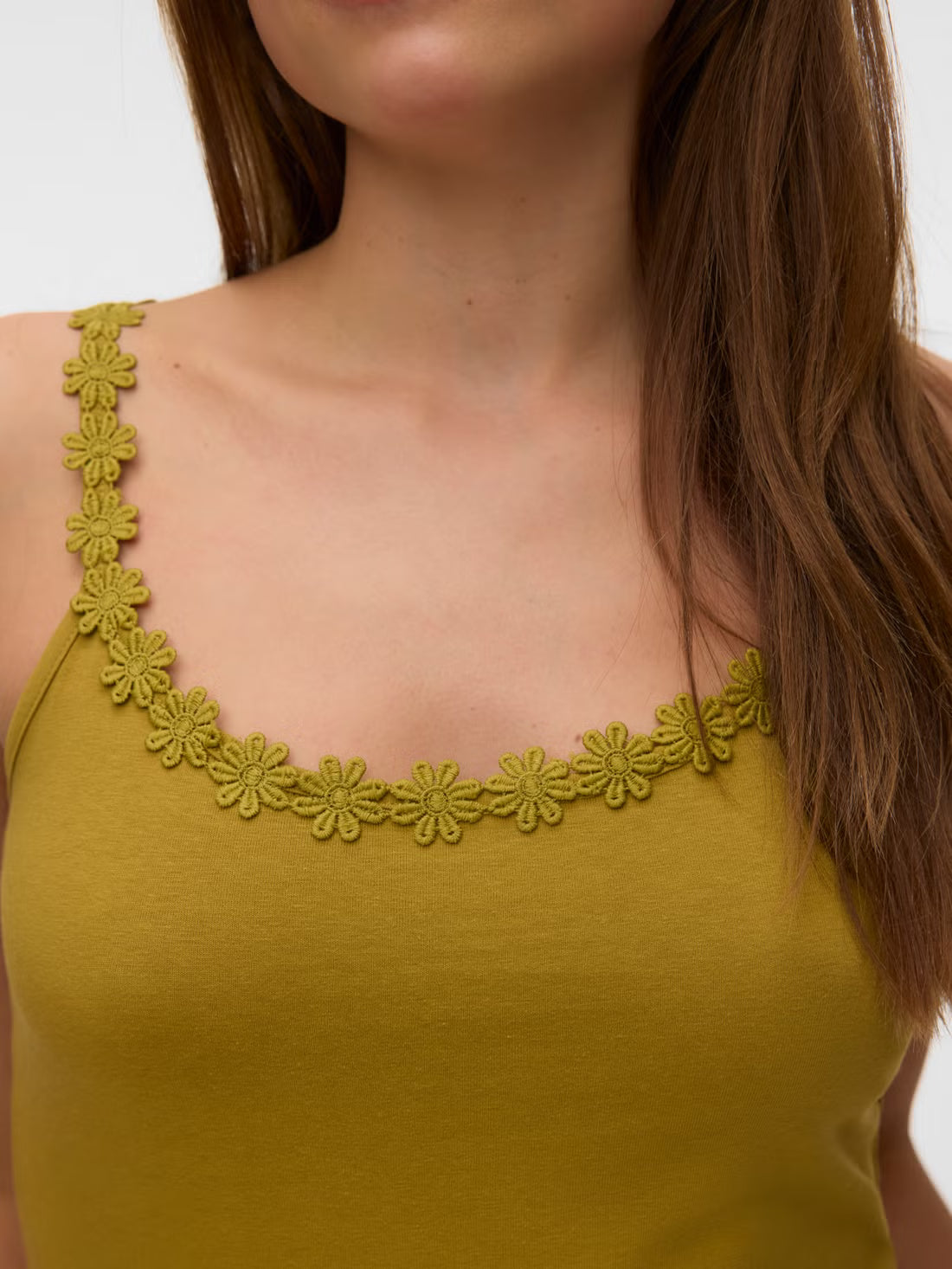 Organic Cotton Floral Trim Camisole
