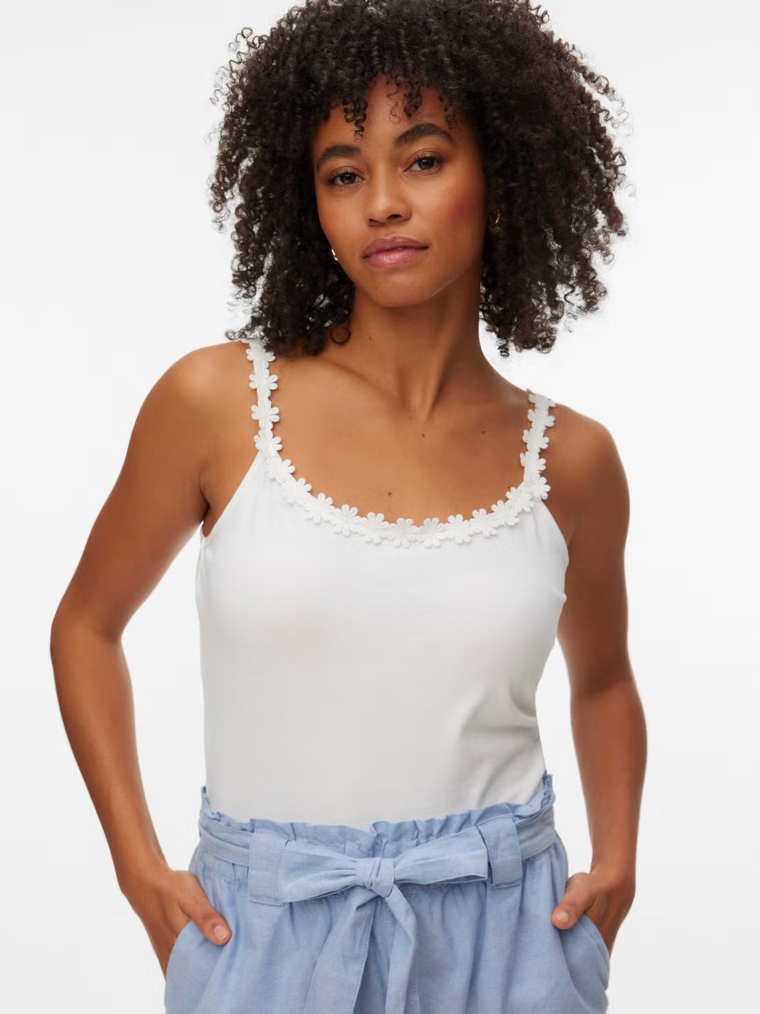 Organic Cotton Floral Trim Camisole
