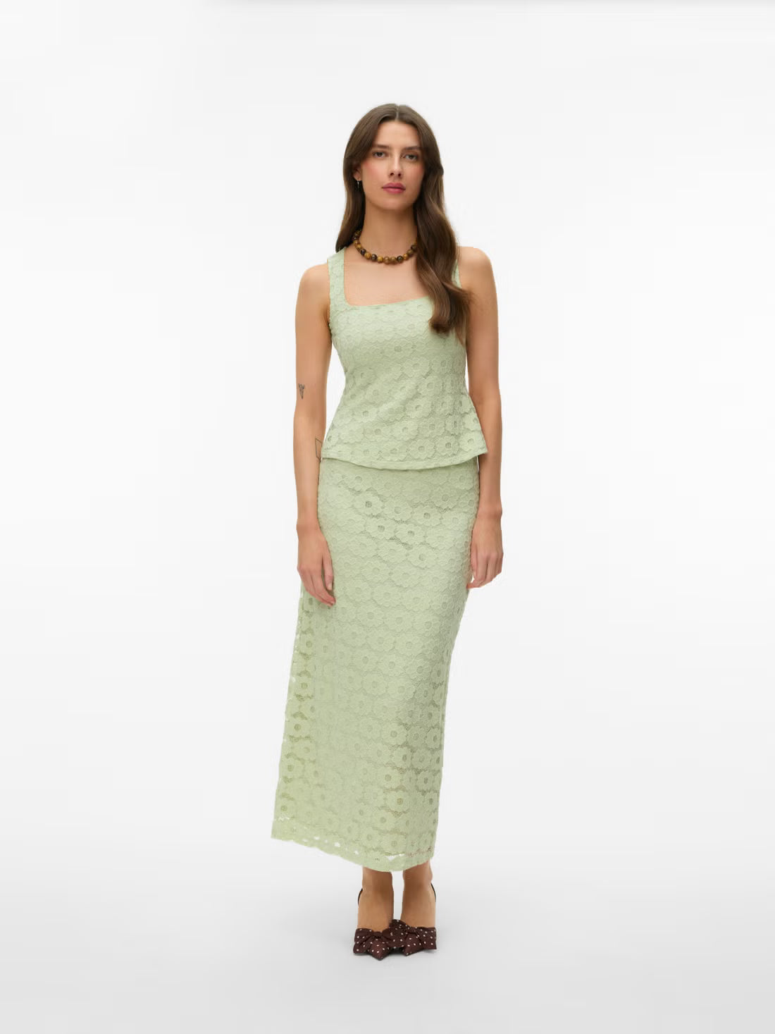 Floral Detail Square-neck Top