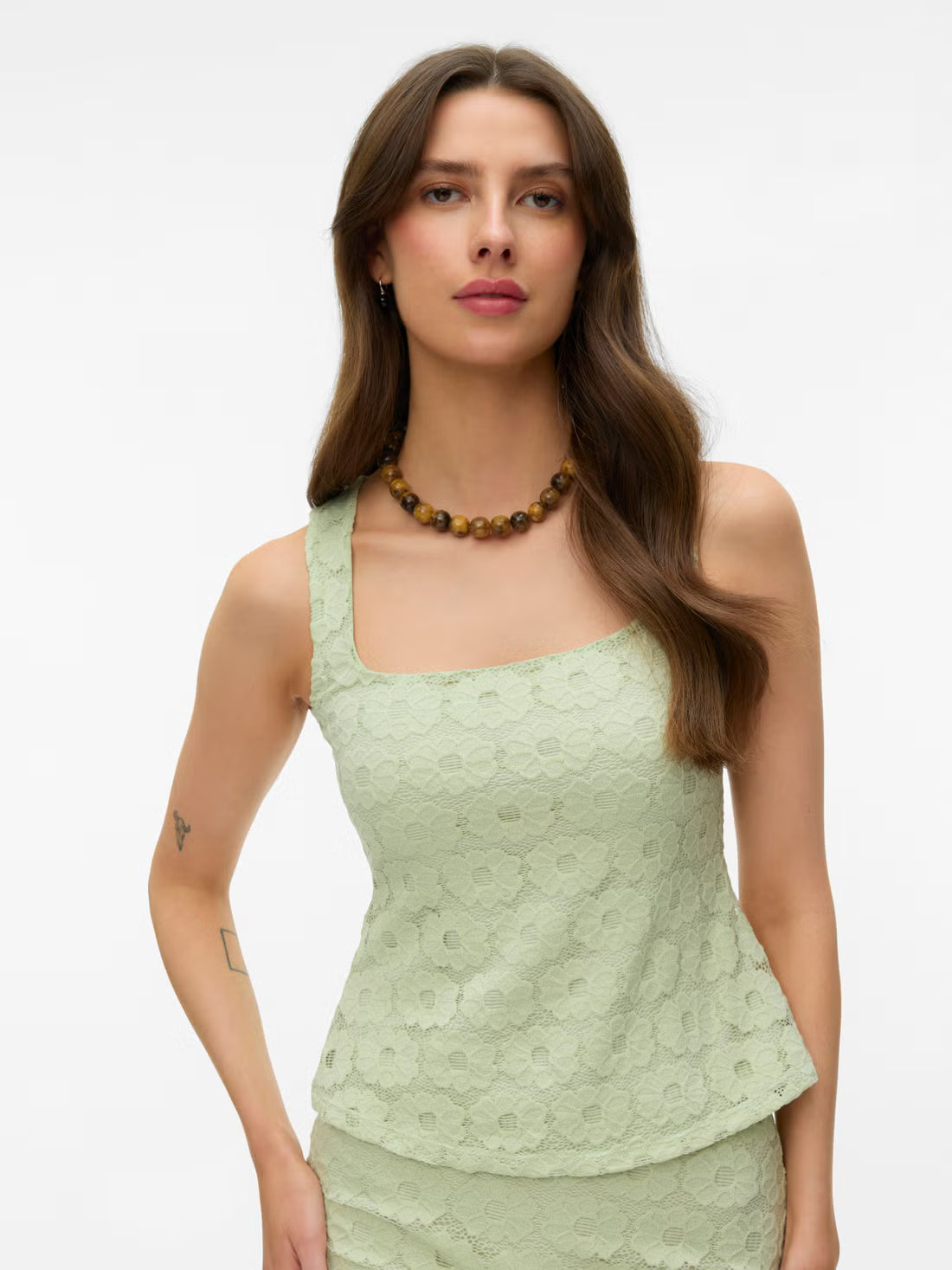 Floral Detail Square-neck Top
