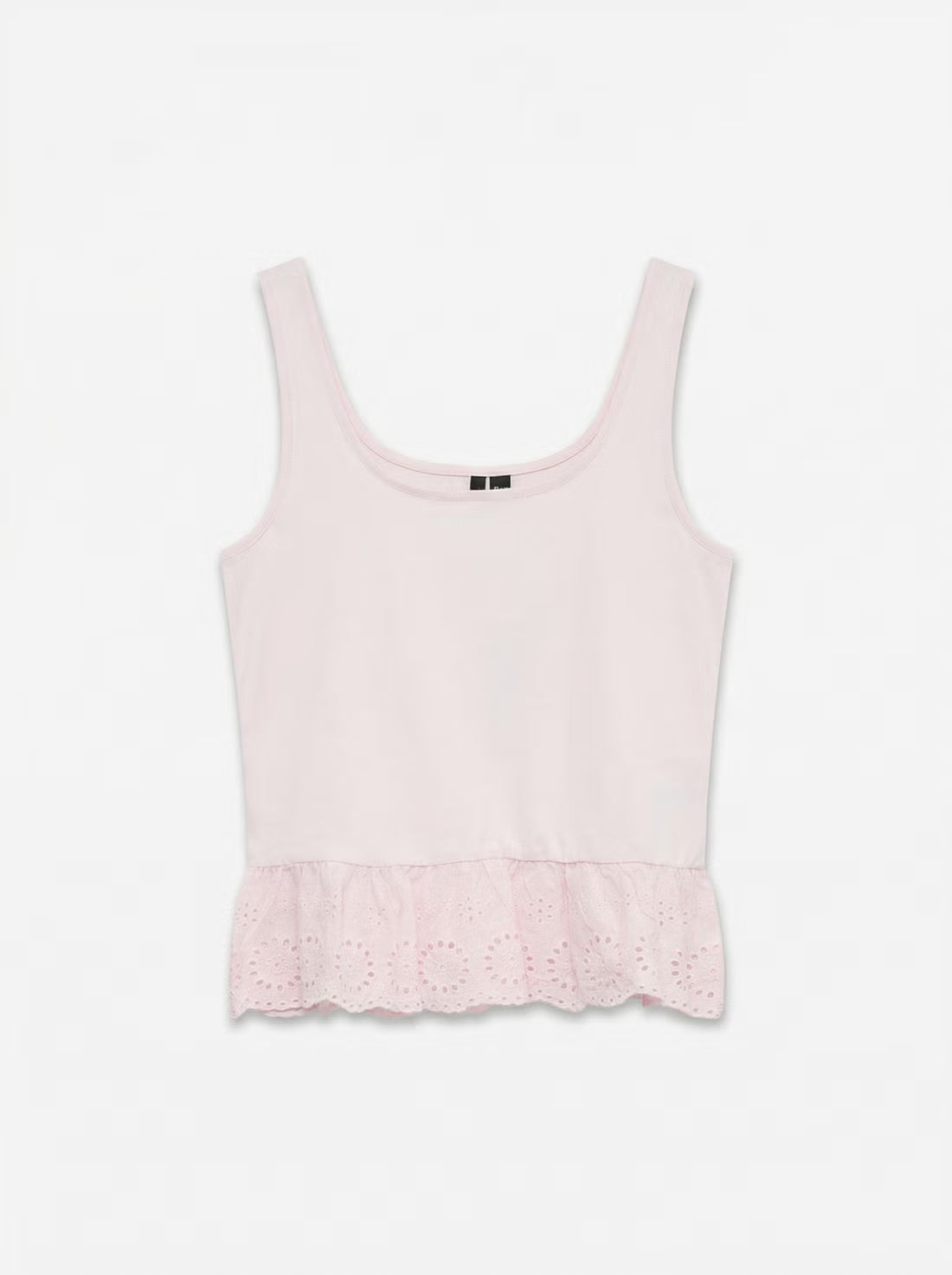 Organic Cotton Lace Hem Tank Top