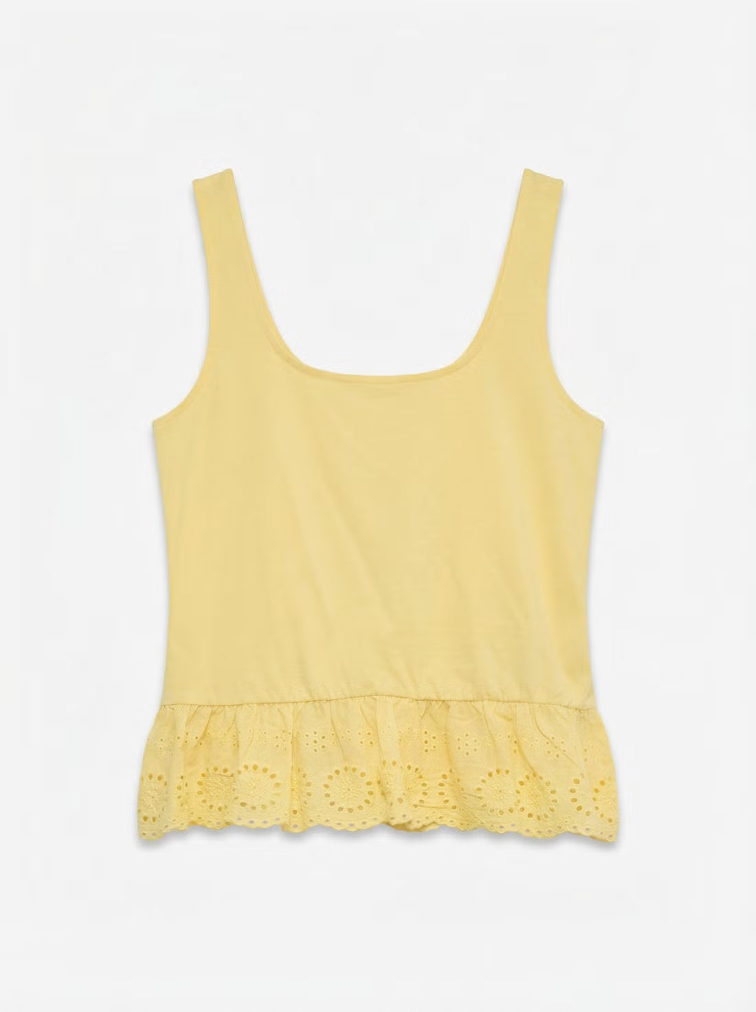 Organic Cotton Lace Hem Tank Top